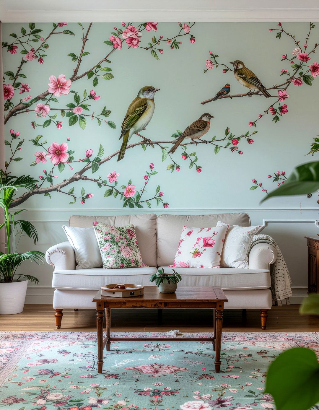 Vintage Bird Wallpaper - 30 living room vintage wallpapers