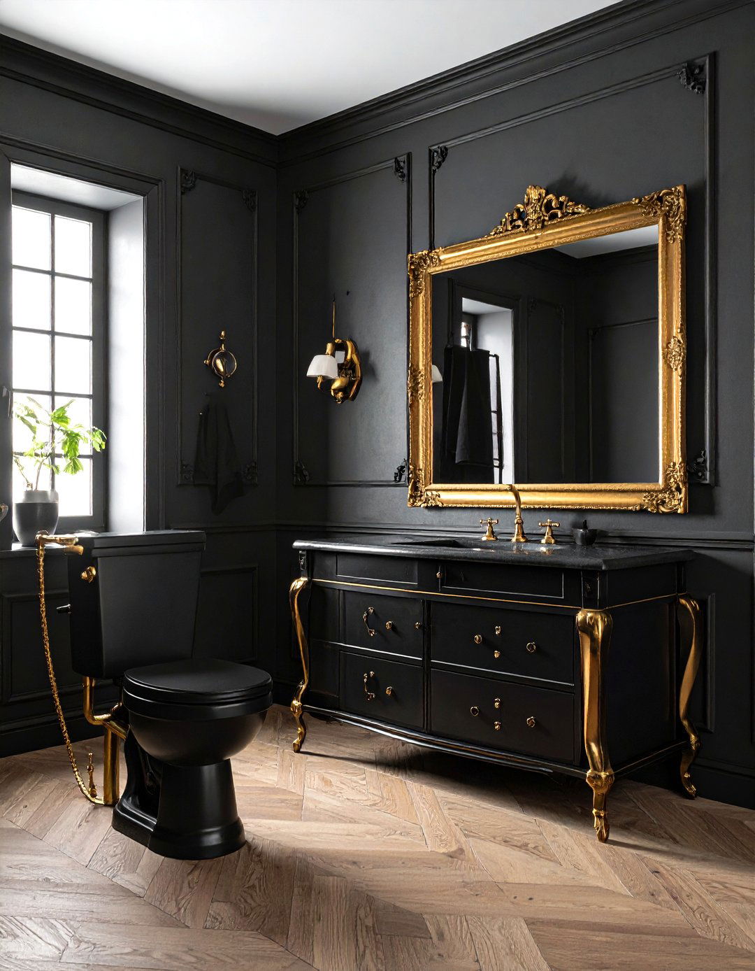 Vintage Black Gold Bathroom - 30 black and gold bathroom ideas