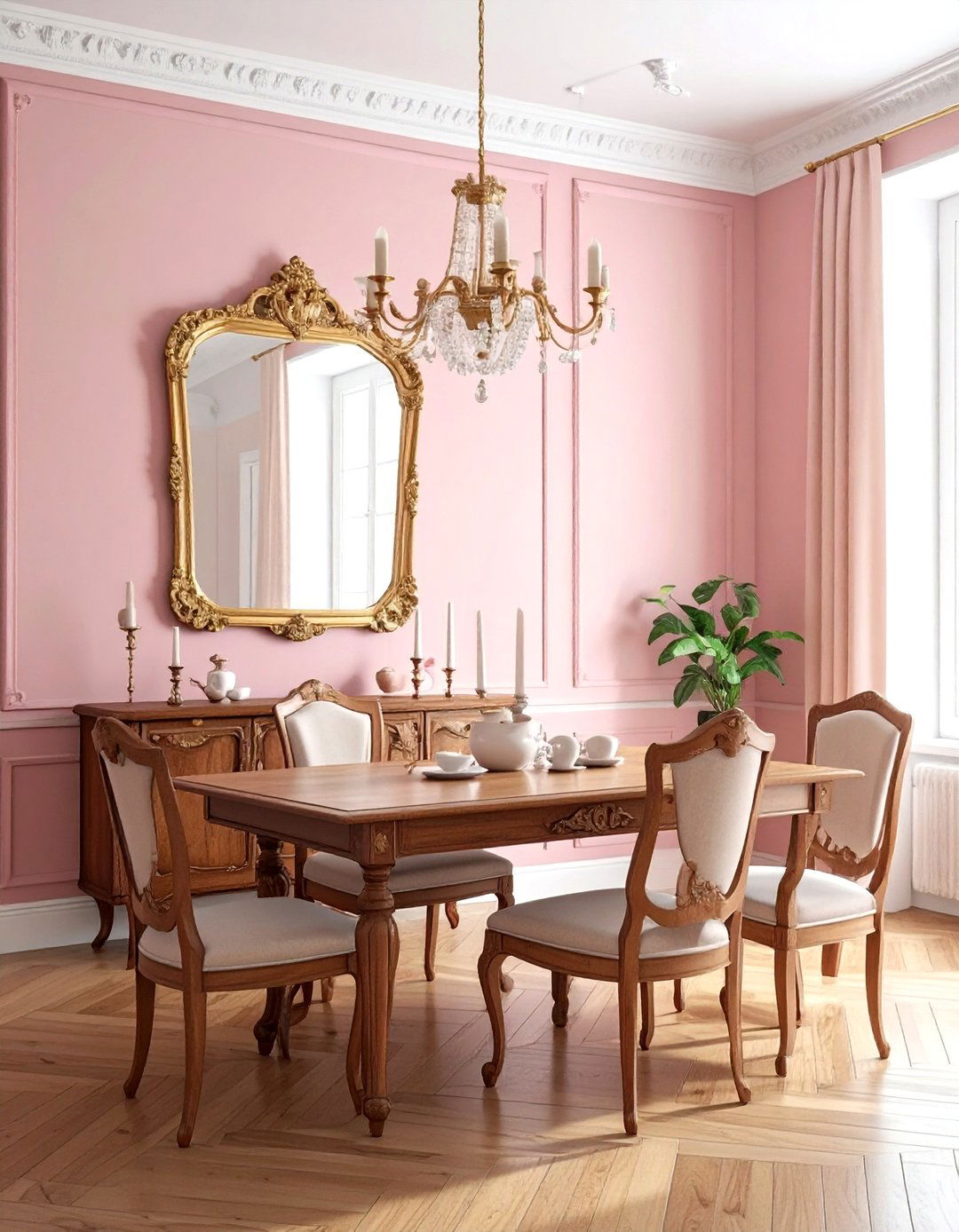 Vintage Blush Dining Room - 30 blush dining room ideas