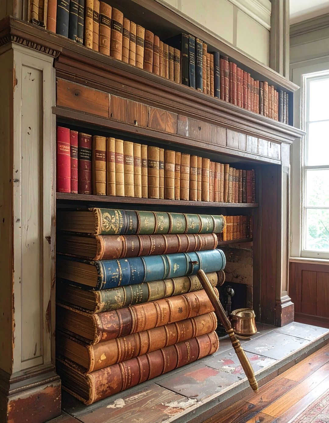 Vintage Book Collection - 30 layered mantel ideas