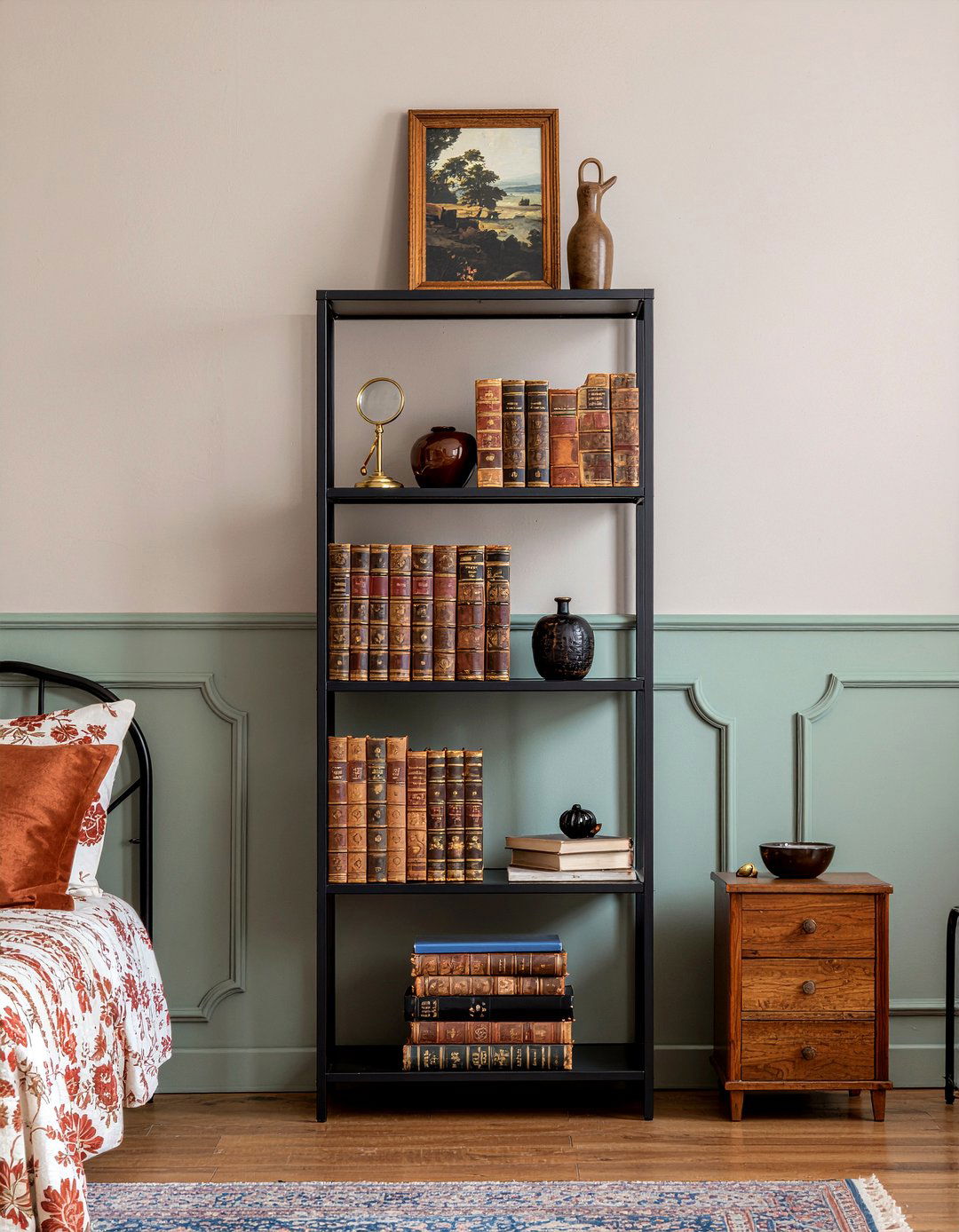 Vintage Bookshelf - 30 bedroom bookshelf ideas