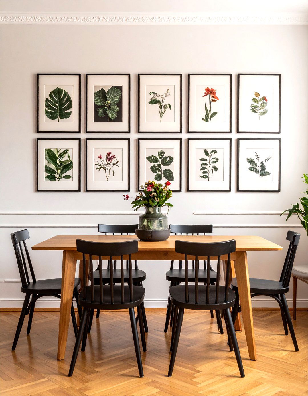 Vintage Botanical Prints - 30 thrift store dining room ideas