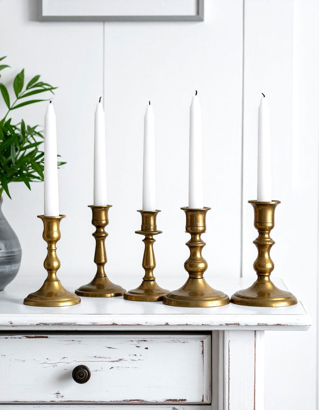 Vintage Brass Candle Holders - 30 candle decor ideas