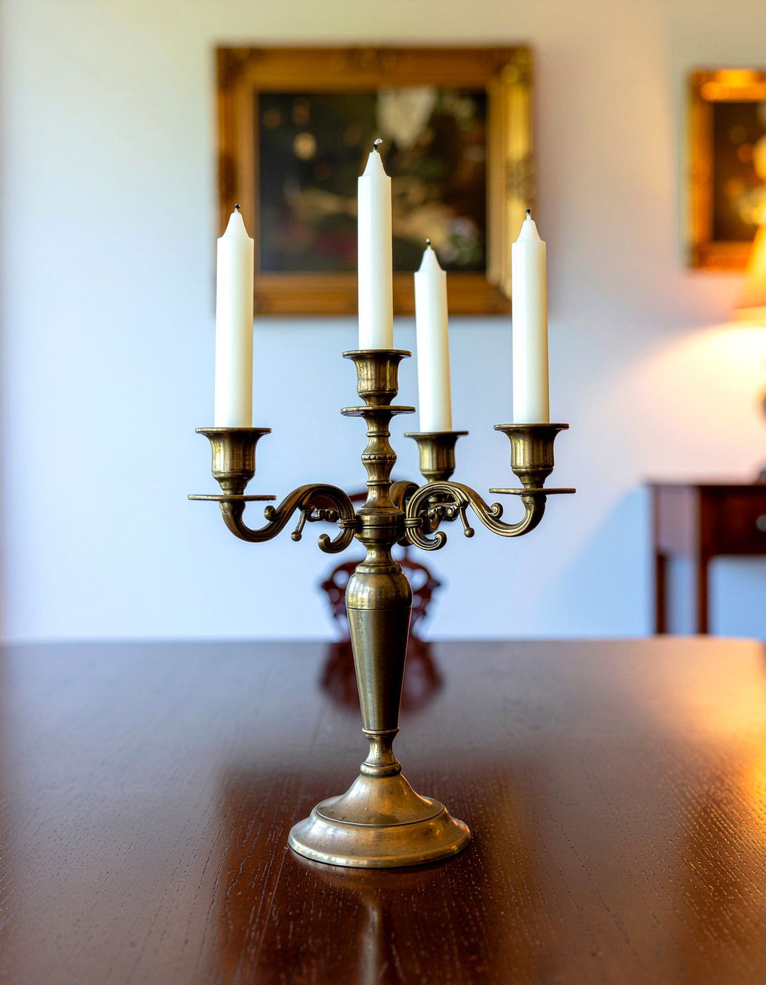 Vintage Brass Candlestick - 30 everyday centerpiece dining ideas