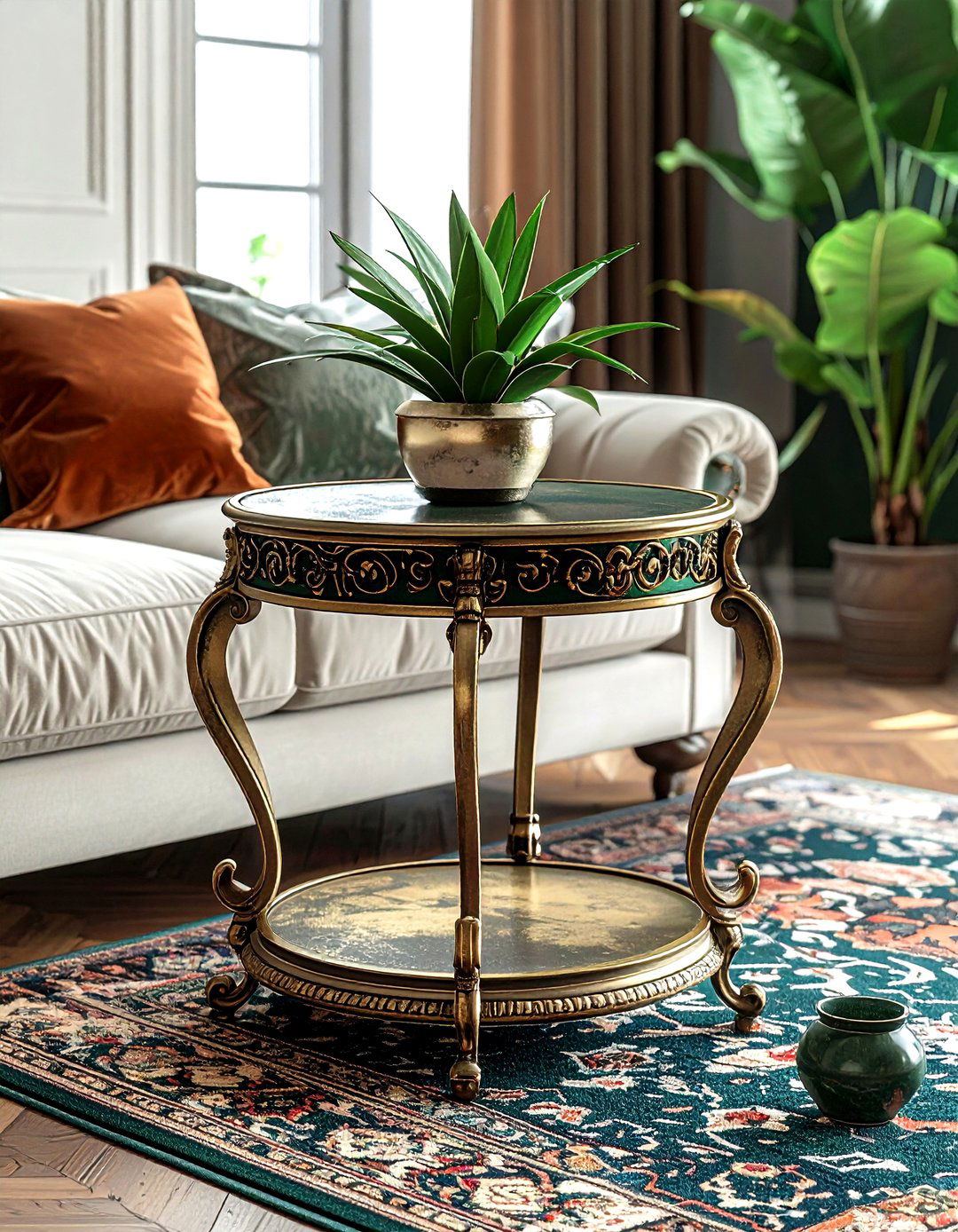 Vintage Brass Plant Stand - 30 living room plant stands