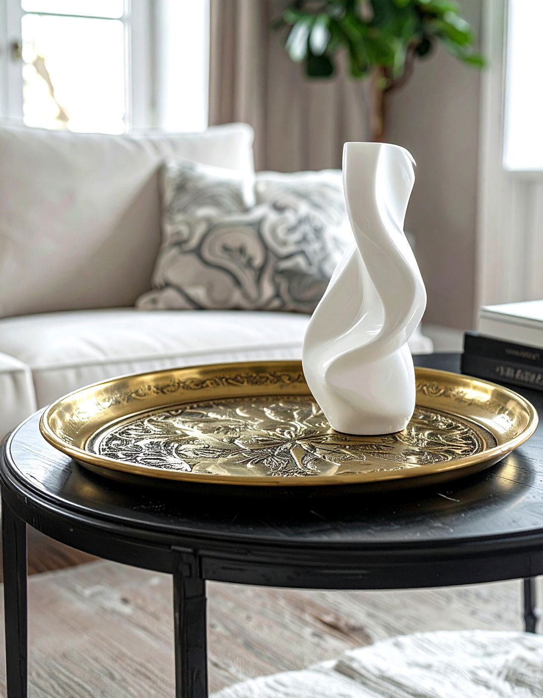 Vintage Brass Tray - 30 coffee table tray ideas