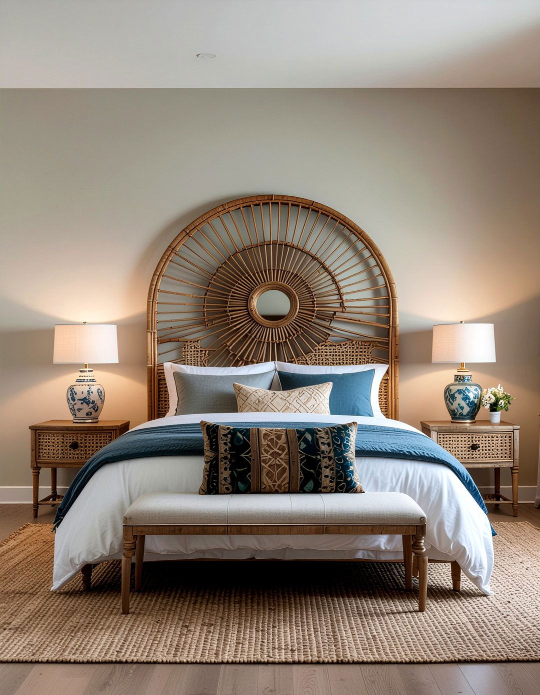 Vintage Cane Headboard - 30 bedroom cane headboards