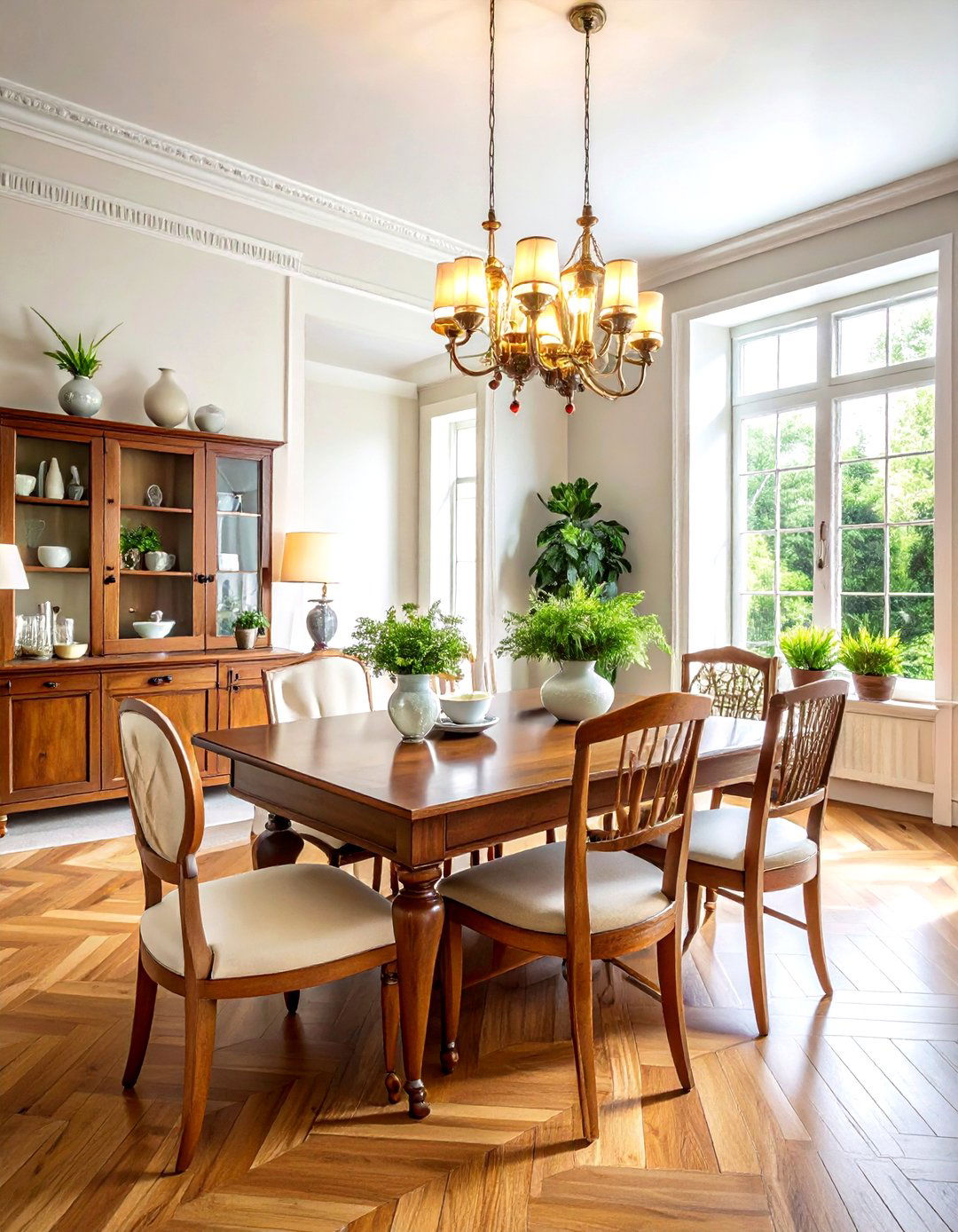 Vintage China Cabinet Display - 30 inherited dining room ideas