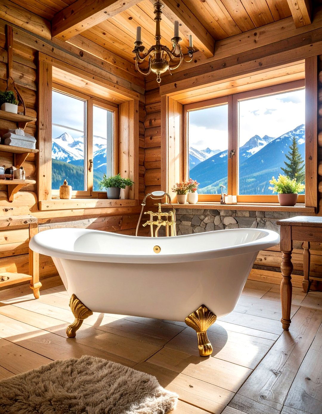 Vintage Clawfoot Tub - 30 chalet bathroom ideas