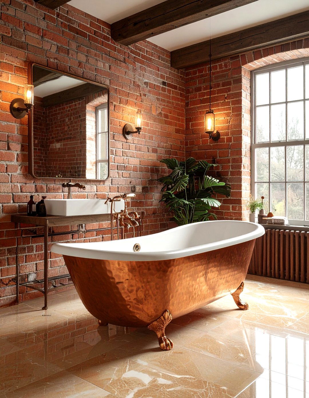 Vintage Copper Bathroom - 30 warm tone bathroom ideas