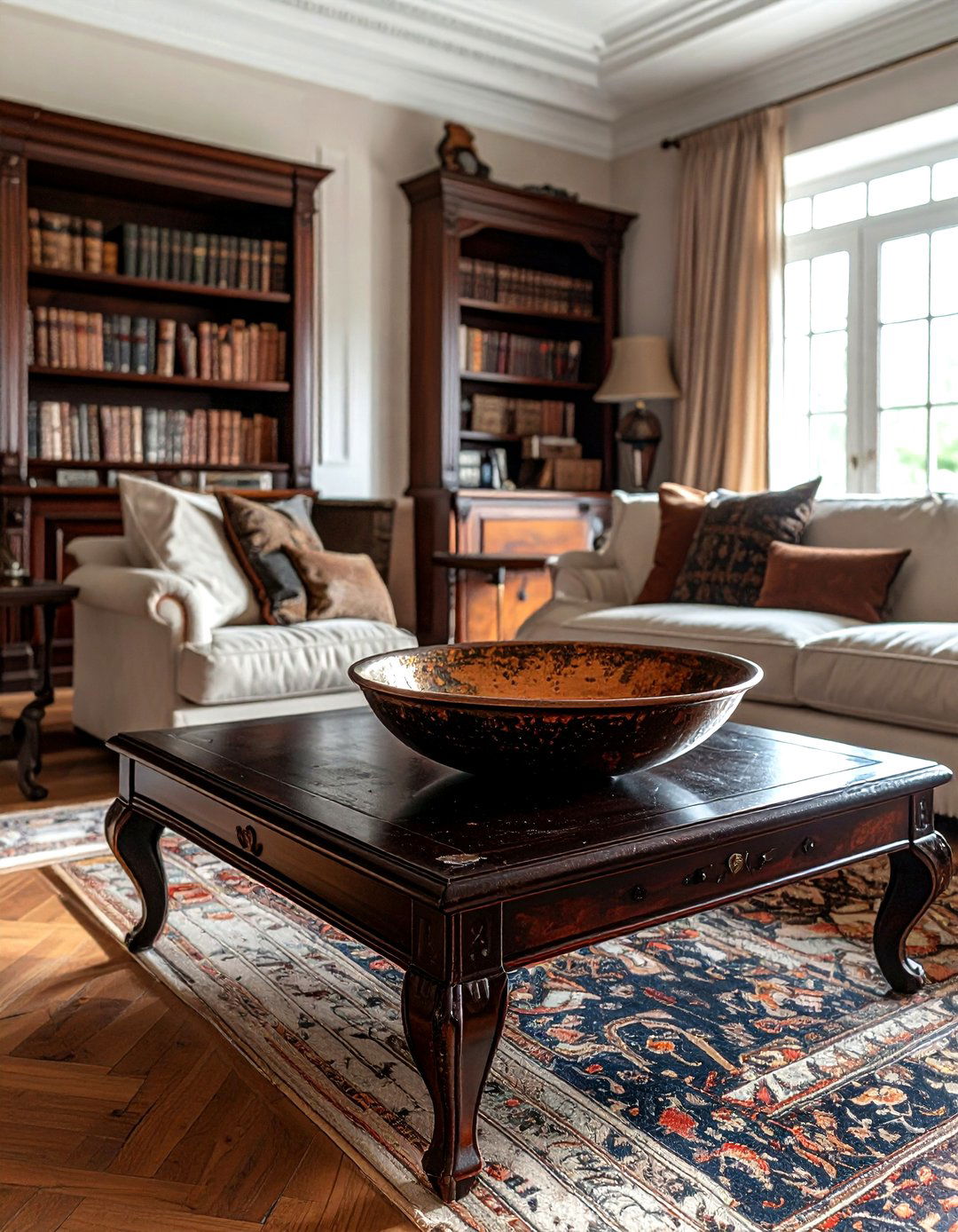 Vintage Copper Bowl - 30 coffee table bowl ideas