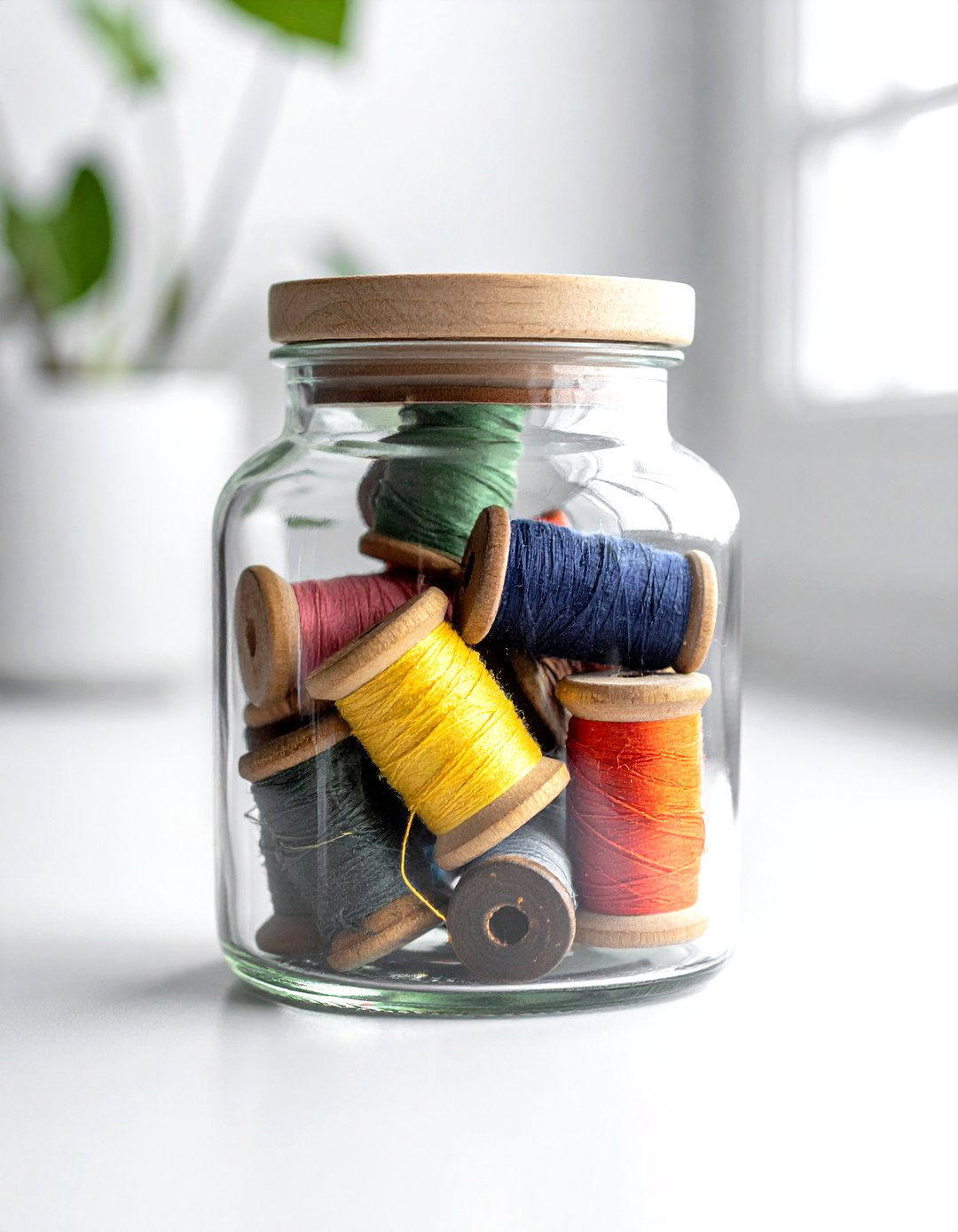 Vintage Cotton Spool Display - 30 cotton decor ideas