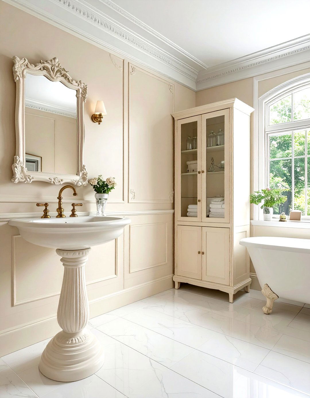 Vintage Cream Bathroom - 30 warm cream bathroom ideas