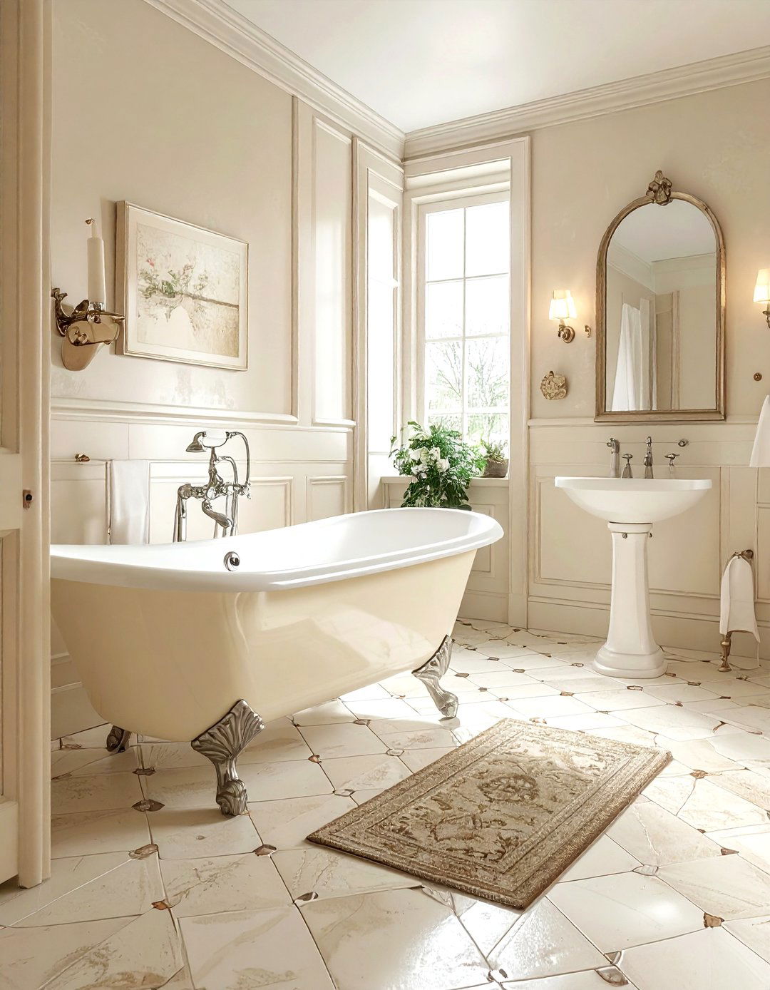 Vintage Cream Bathroom - 30 cream bathroom decor ideas