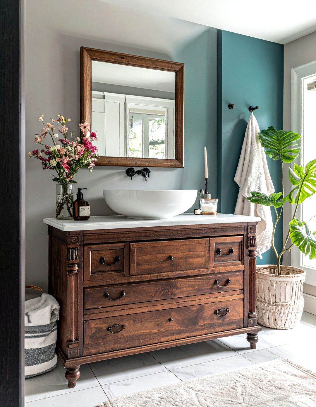 Vintage Dresser Vanity - 30 small bathroom vanity ideas
