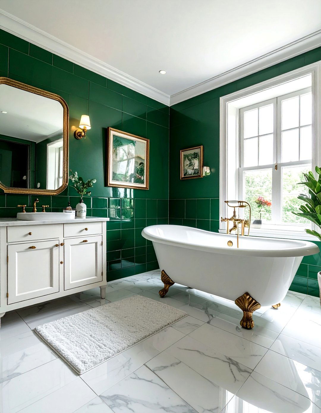 Vintage Emerald Green Bathroom - 30 emerald bathroom decor ideas