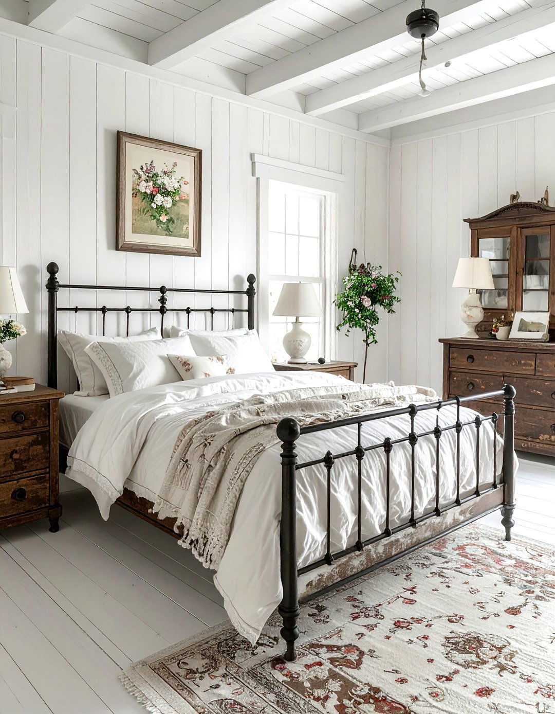 Vintage Farmhouse Bedroom - 30 farmhouse cream bedroom ideas