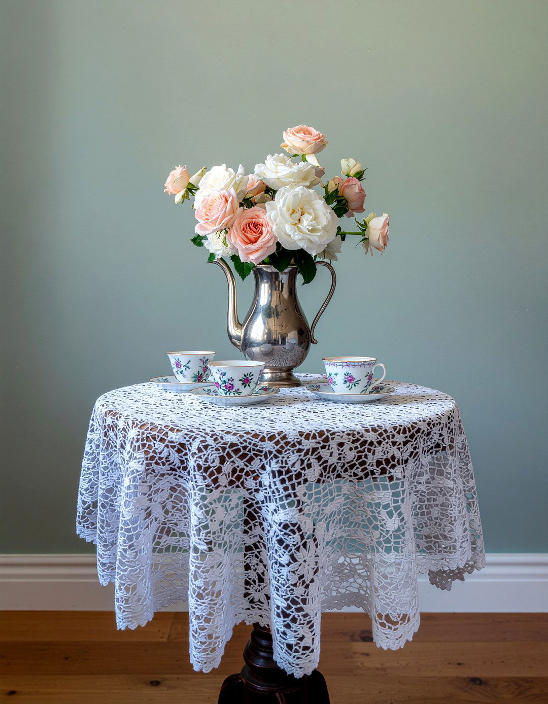 Vintage Floral Table - 30 dining room table setting ideas