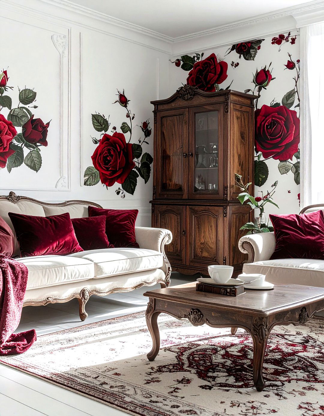 Vintage Floral Wallpaper - 30 living room peel and stick wallpapers