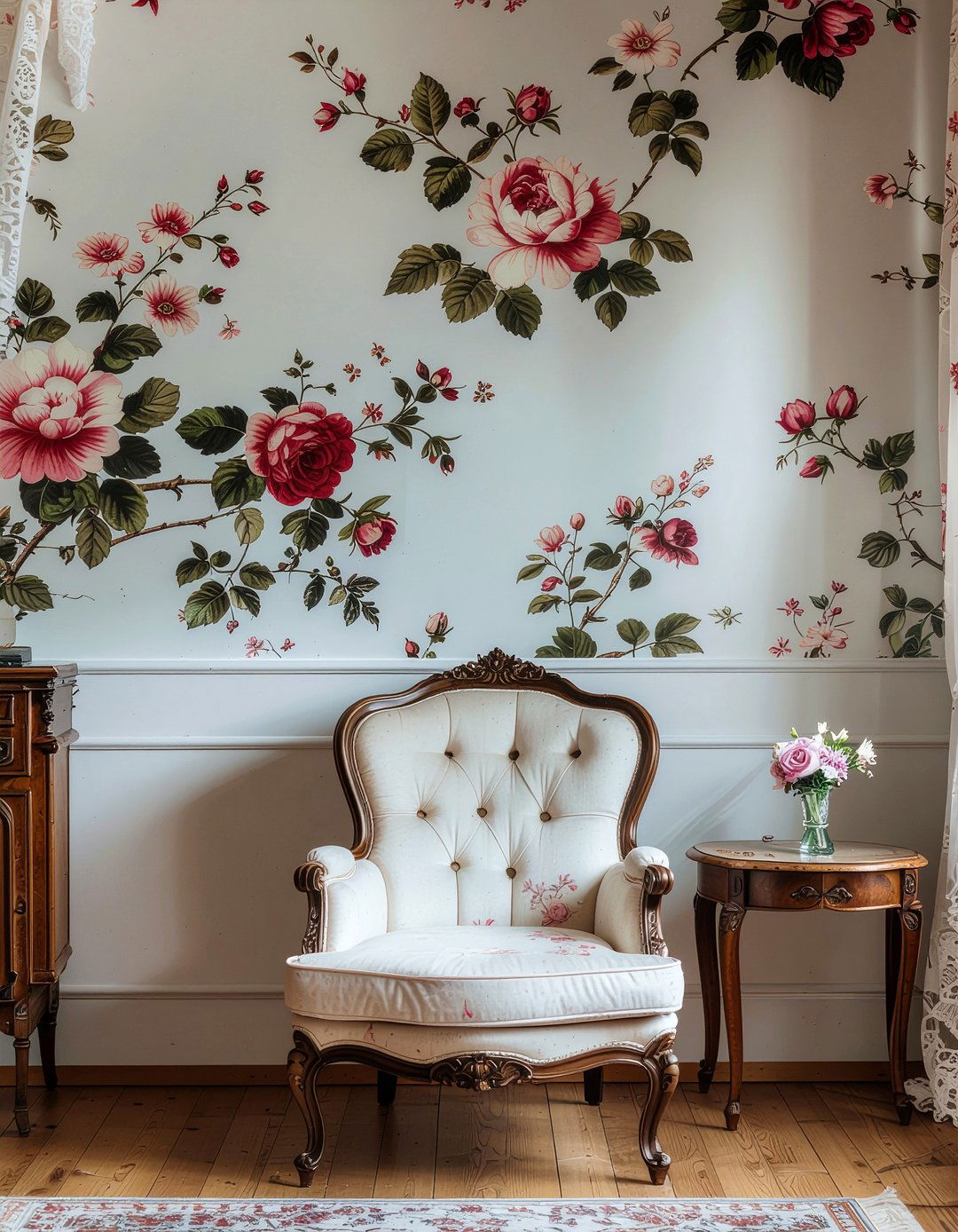 Vintage Floral Wallpaper - 30 living room removable wallpapers