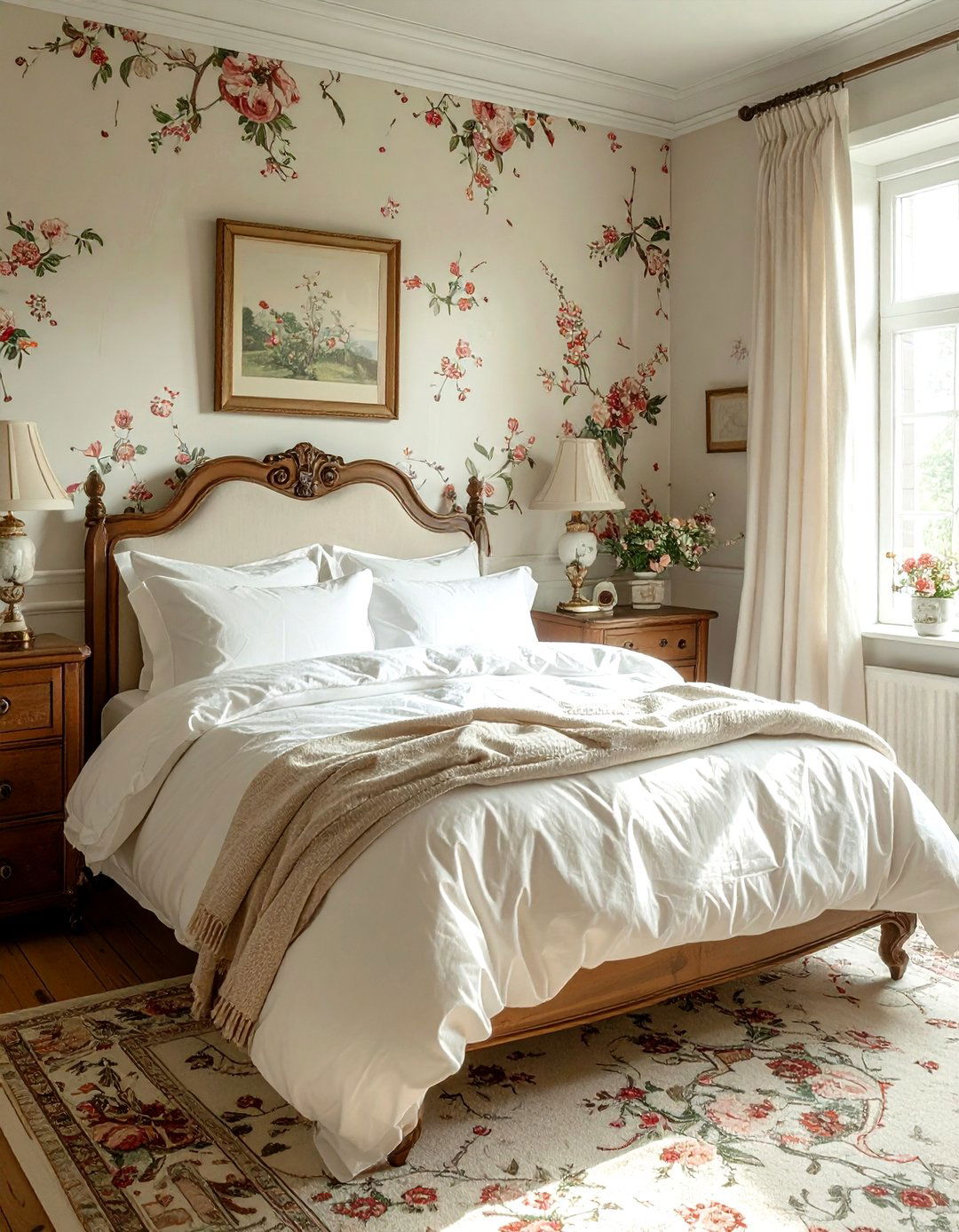 Vintage Floral Wallpaper - 30 old house bedroom ideas