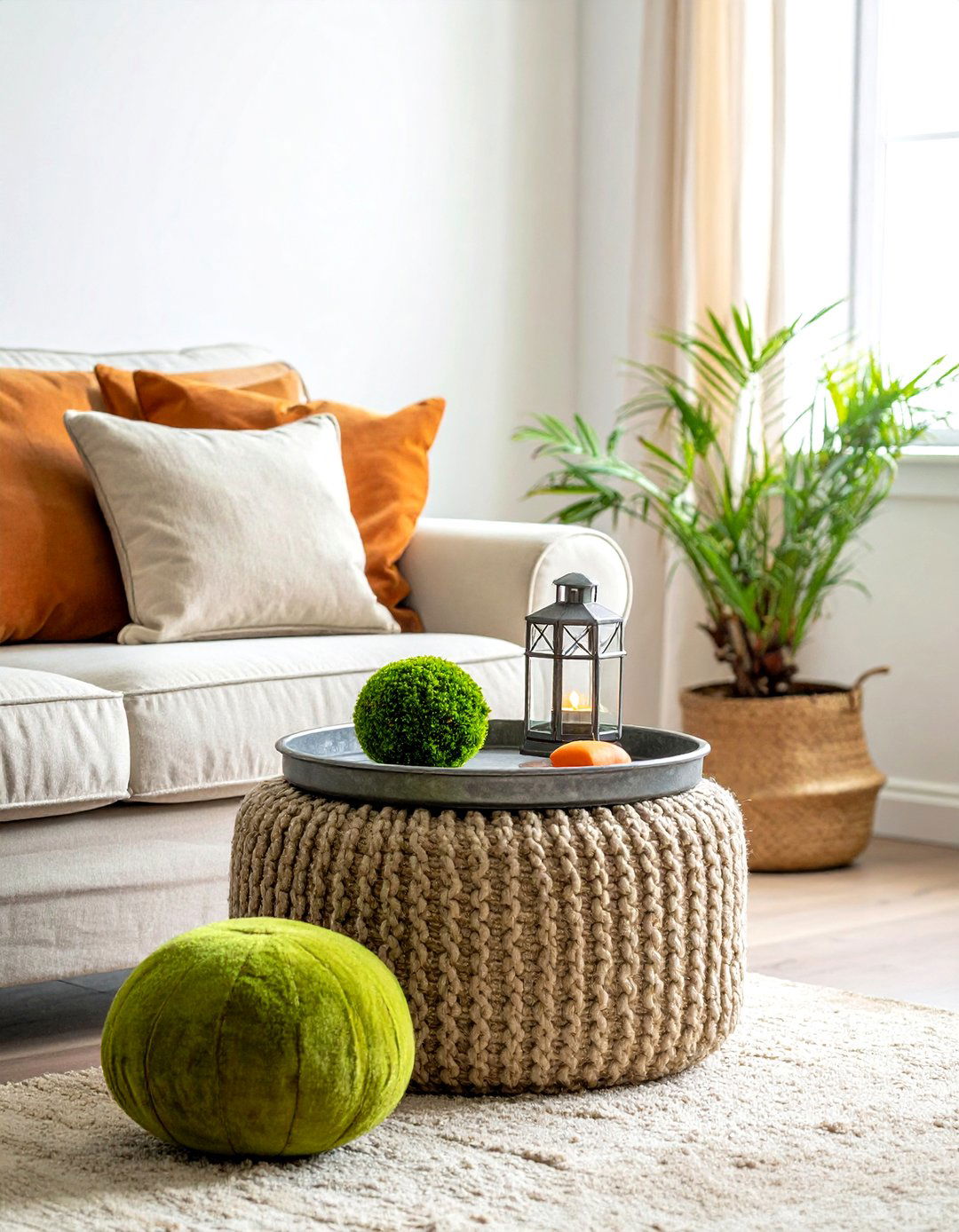 Vintage Galvanized Tray - 30 ottoman tray ideas