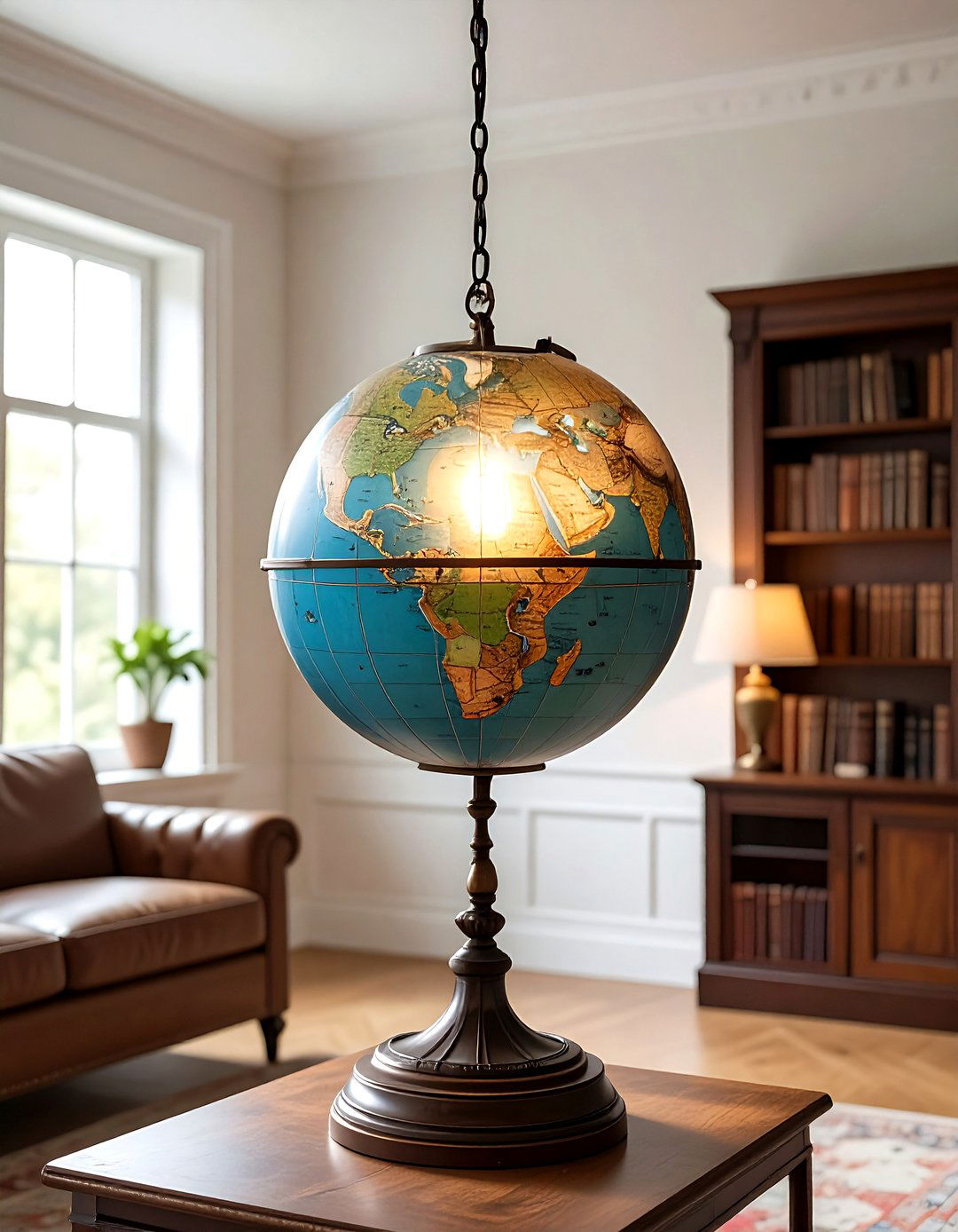 Vintage Globe Light - 30 upcycled decor ideas