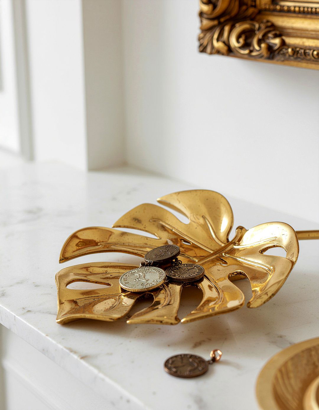 Vintage Gold Leaf Dish - 30 living room trinket dishes