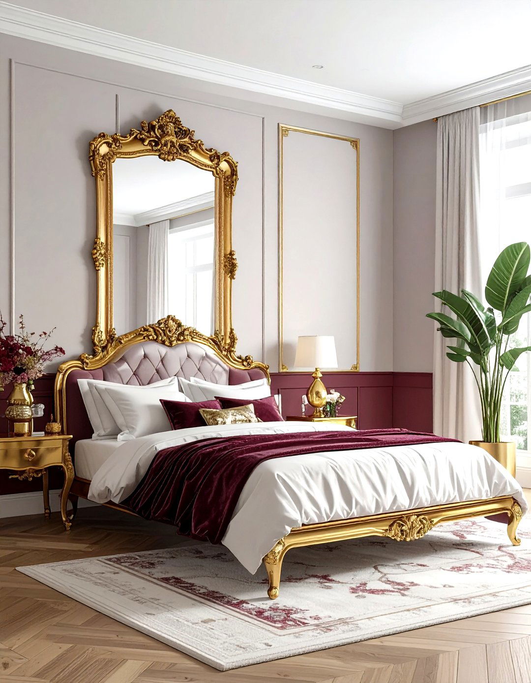 Vintage Gold Mirror Bedroom - 30 maximalist bedroom ideas