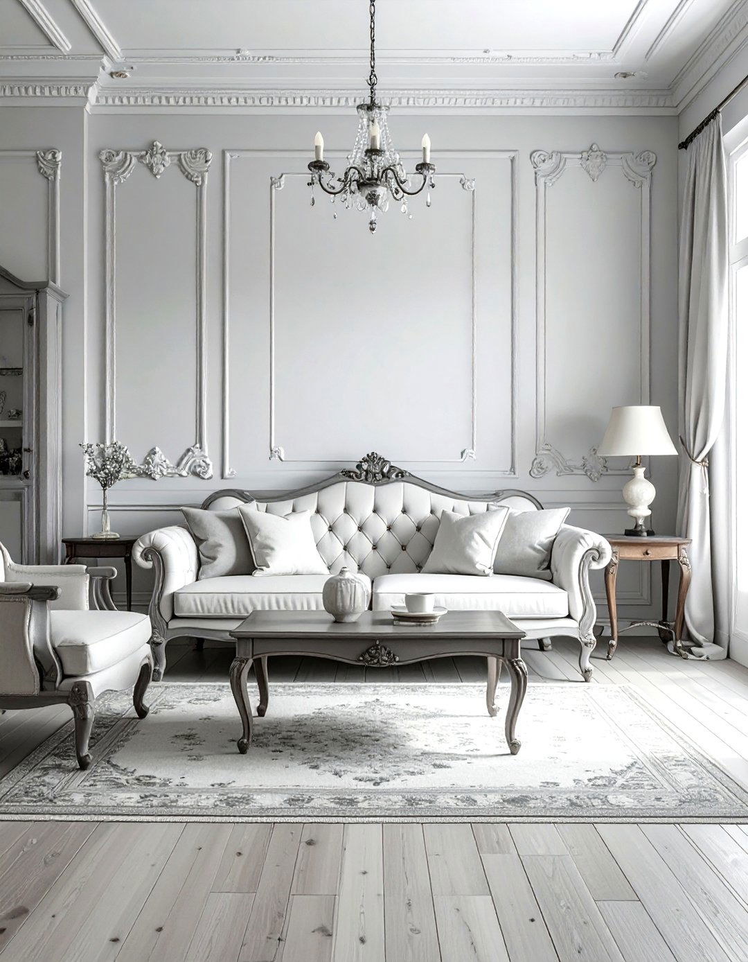 Vintage Gray And White - 30 gray and white living room ideas