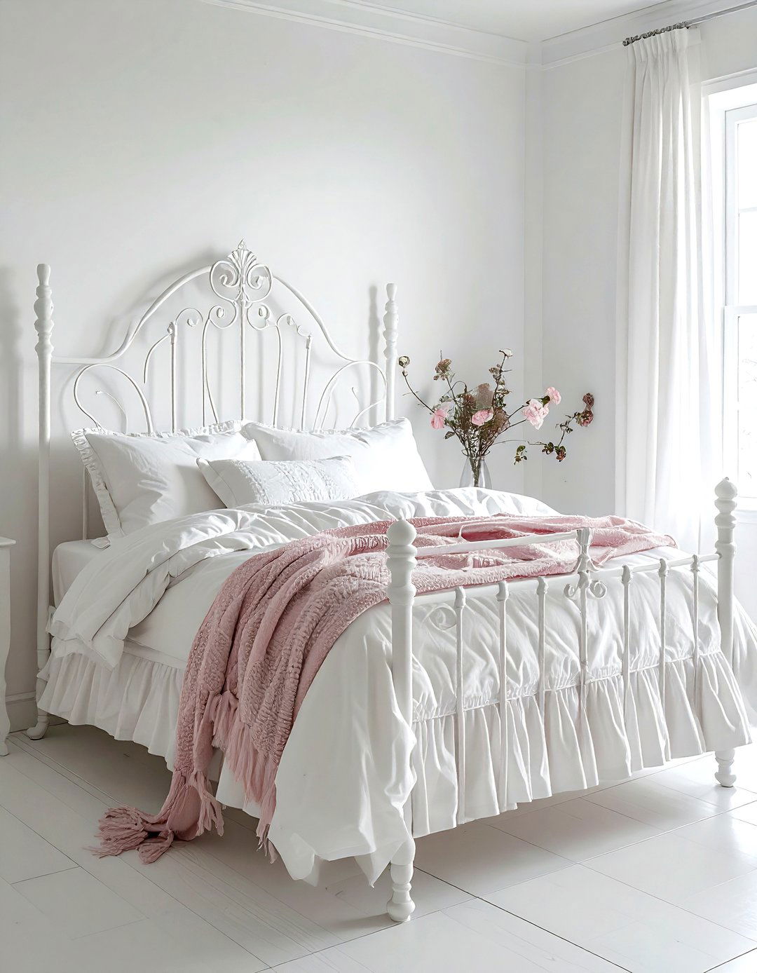 Vintage Iron Bed Frame - 30 shabby chic bedroom ideas