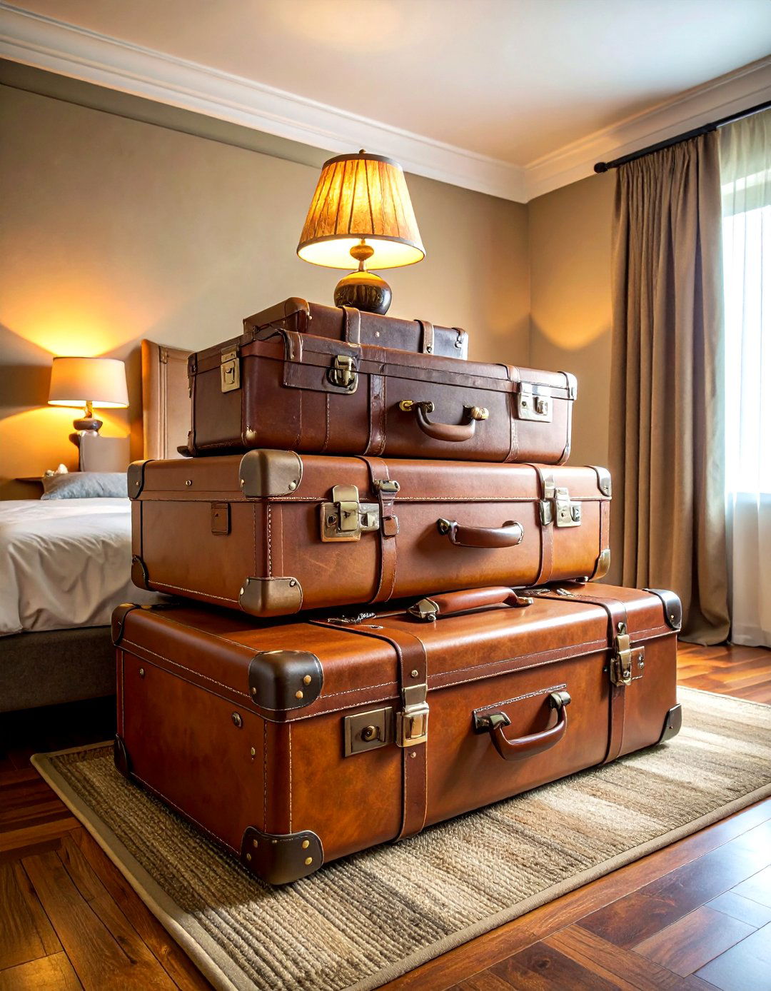 Vintage Luggage Arrangement - 30 vintage collection display ideas
