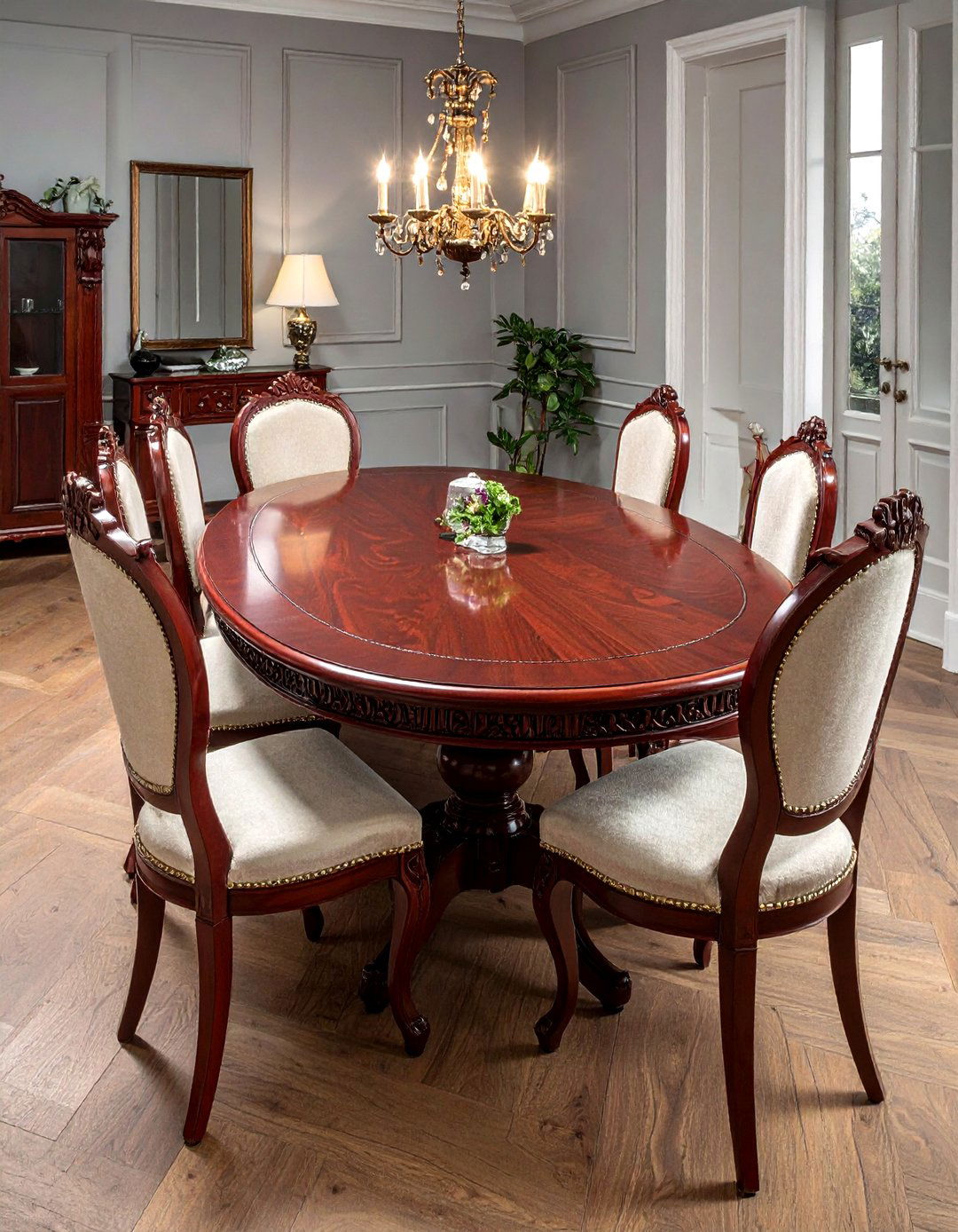 Vintage Mahogany Oval Table - 30 oval dining table ideas