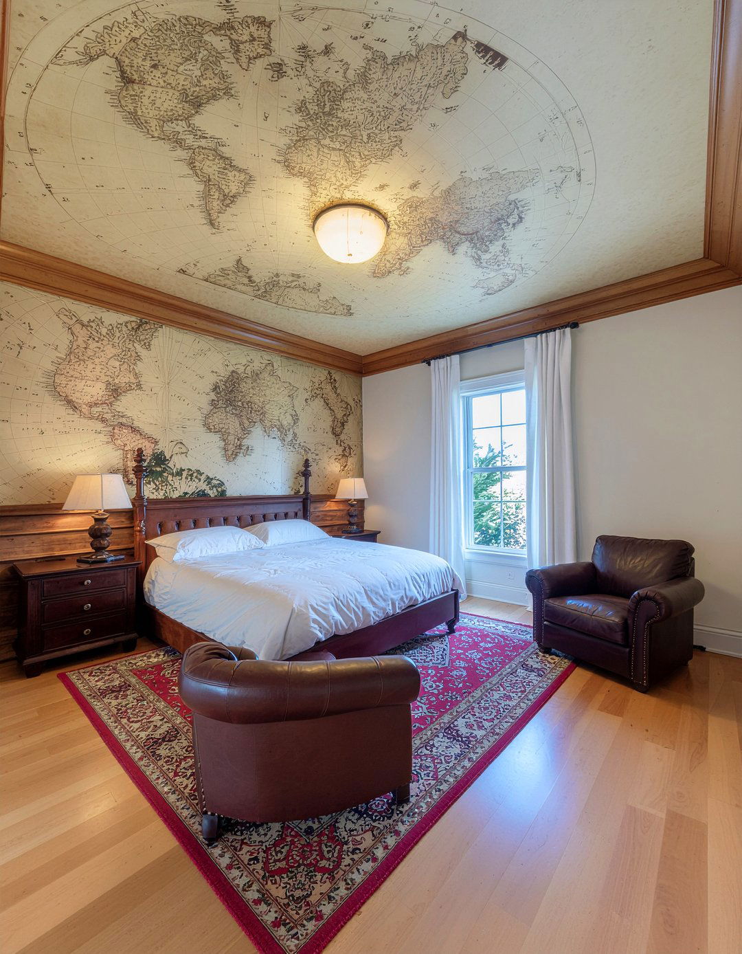Vintage Map Ceiling Wallpaper - 30 bedroom ceiling wallpapers