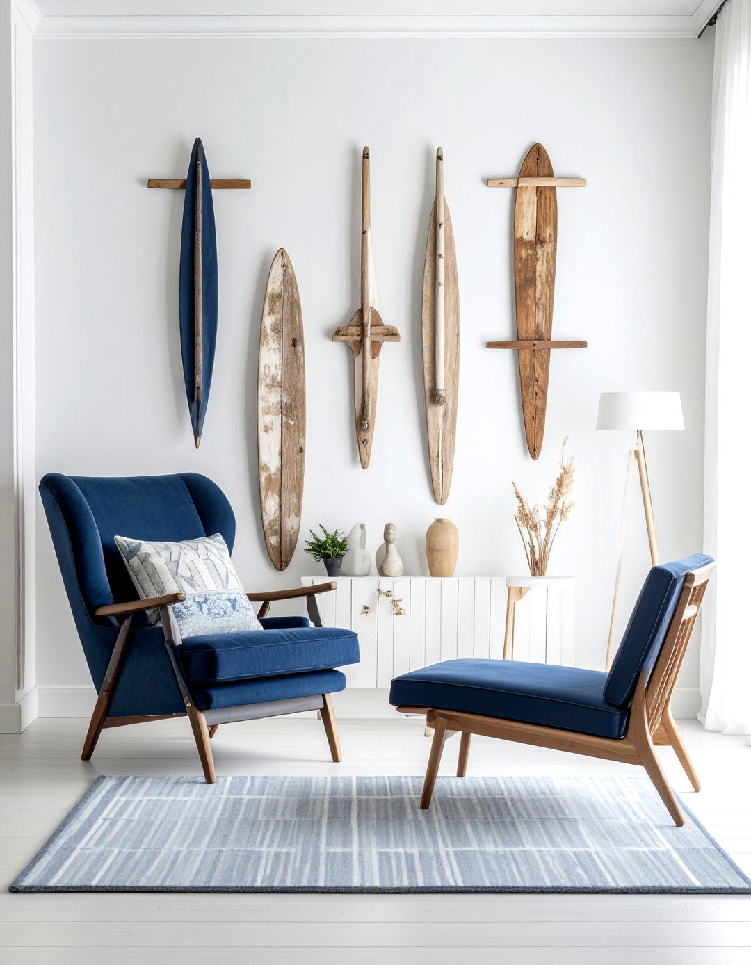 Vintage Oar Wall Art - 30 nautical decor ideas