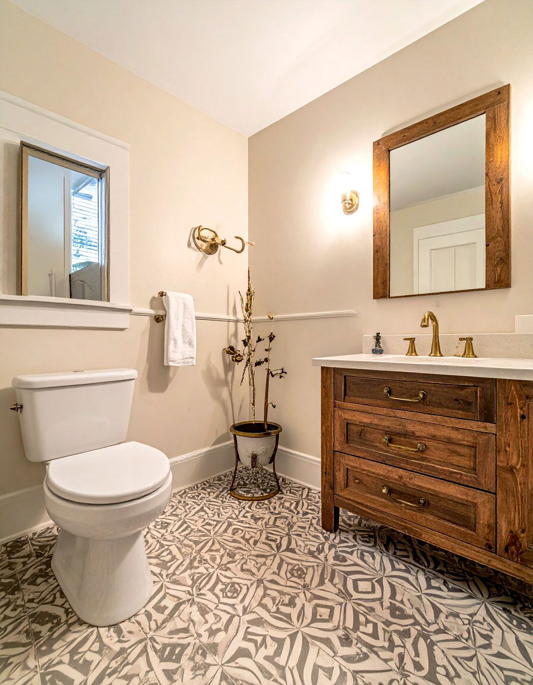 Vintage Pattern Vinyl - 30 bathroom vinyl flooring ideas