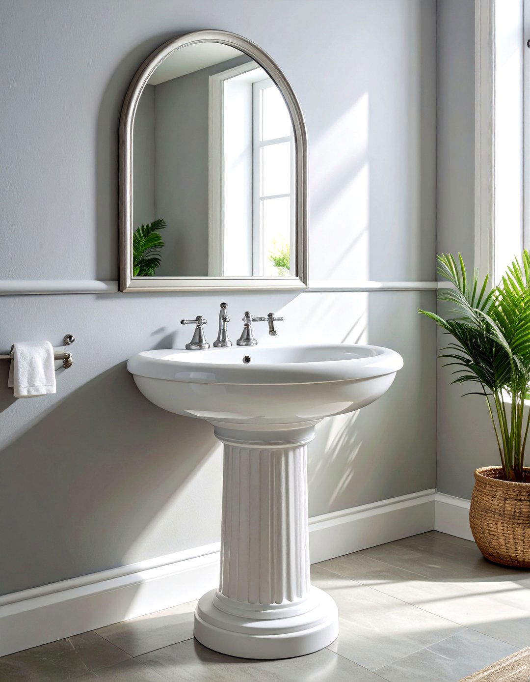 Vintage Pedestal Sink With Chrome Faucet - 30 vintage modern bathroom ideas