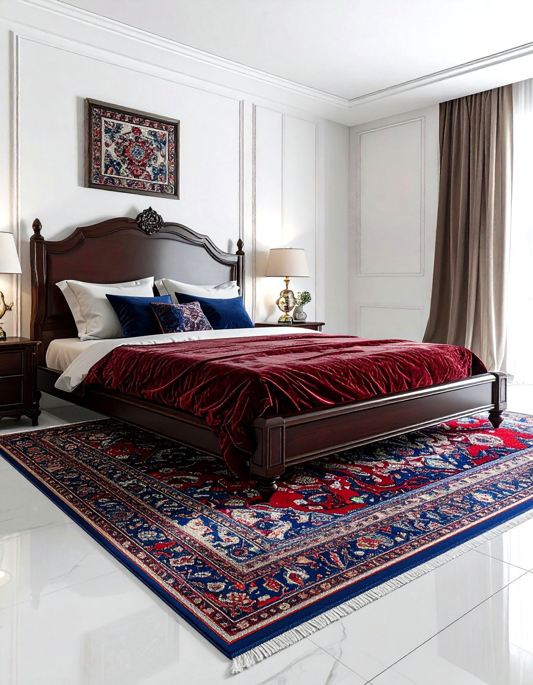 Vintage Persian rug - 30 bedroom rug ideas
