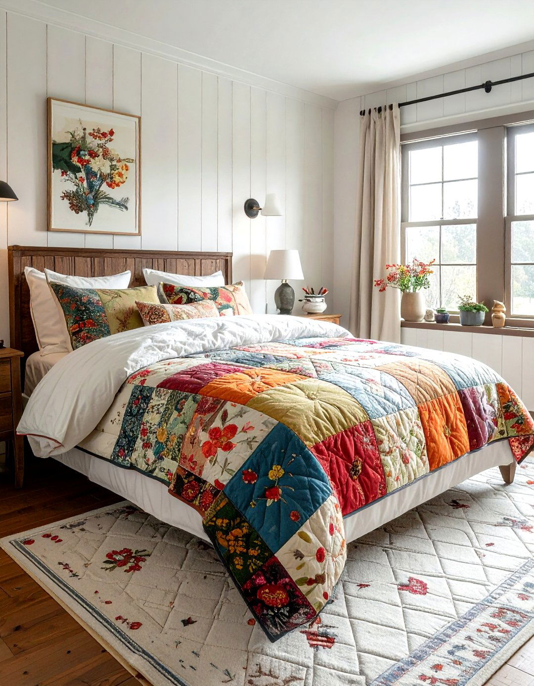 Vintage Quilt Bedding - 30 thrifted bedroom ideas