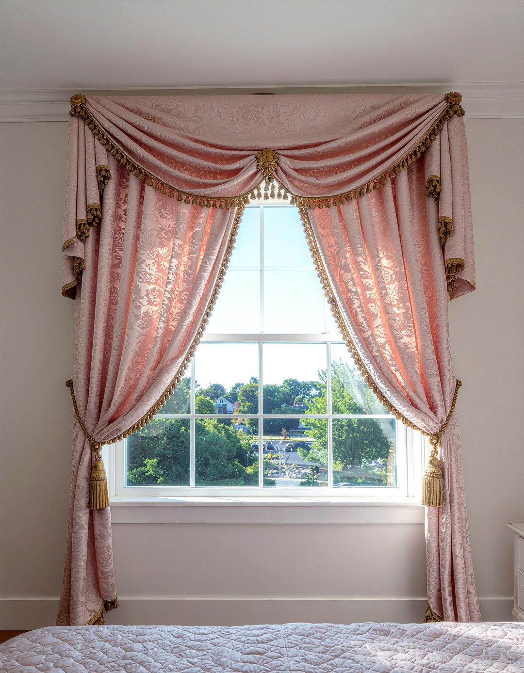 Vintage Rose Curtains - 30 rose bedroom ideas