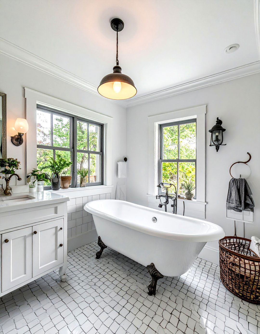 Vintage Schoolhouse Ceiling Light - 30 bathroom lamp ideas