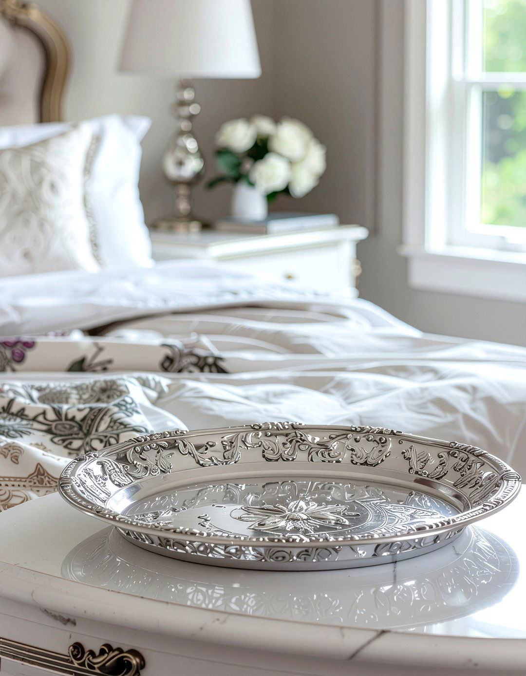 Vintage Silver Tray - 30 bedroom catch all trays