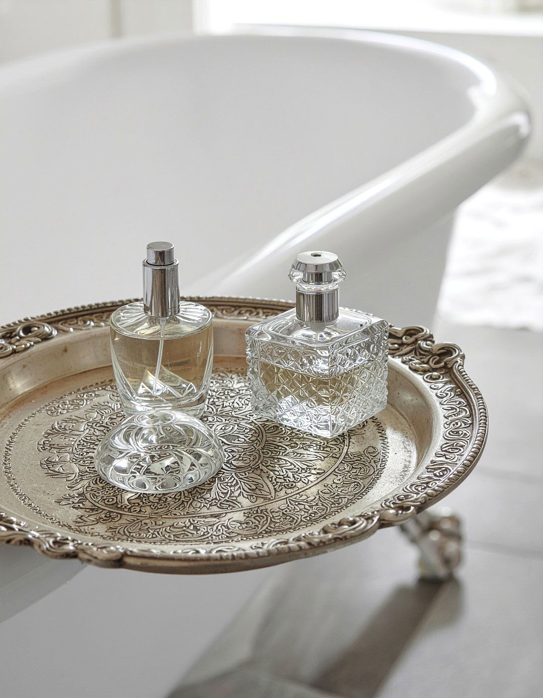 Vintage Silver Tray - 30 bathroom tray ideas