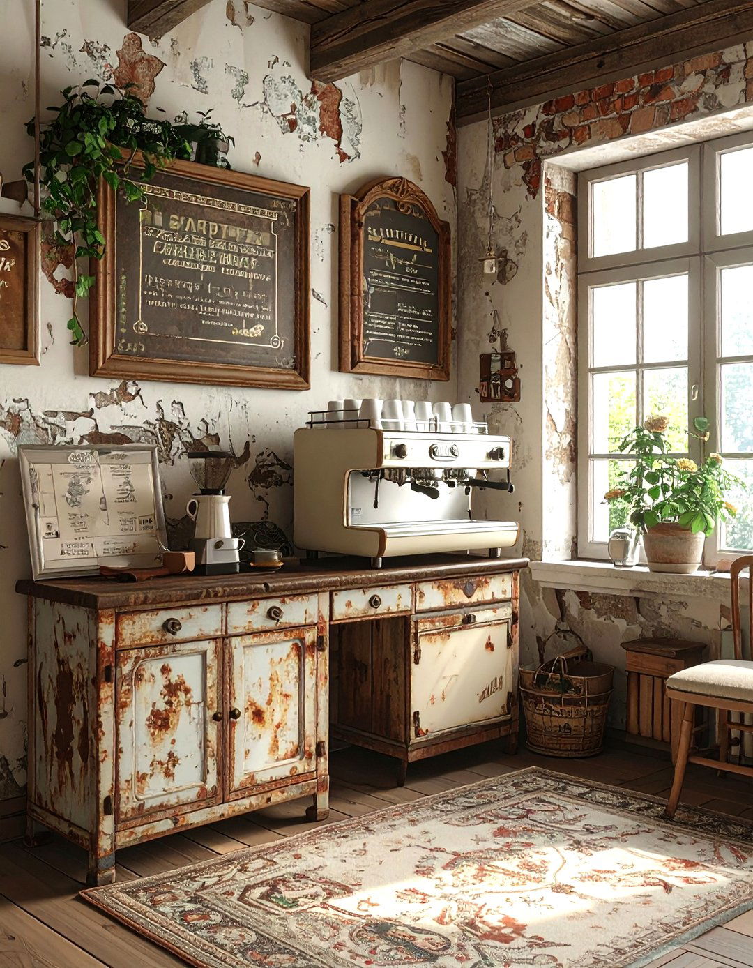 Vintage Style Coffee Nook - 30 kitchen coffee nook ideas