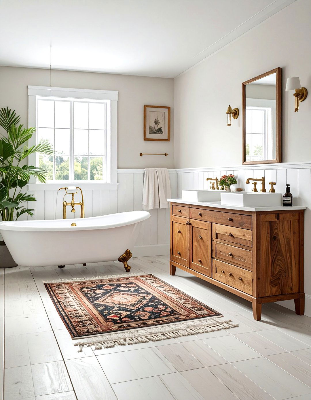 Vintage Style Teak Bathroom - 30 teak bathroom ideas