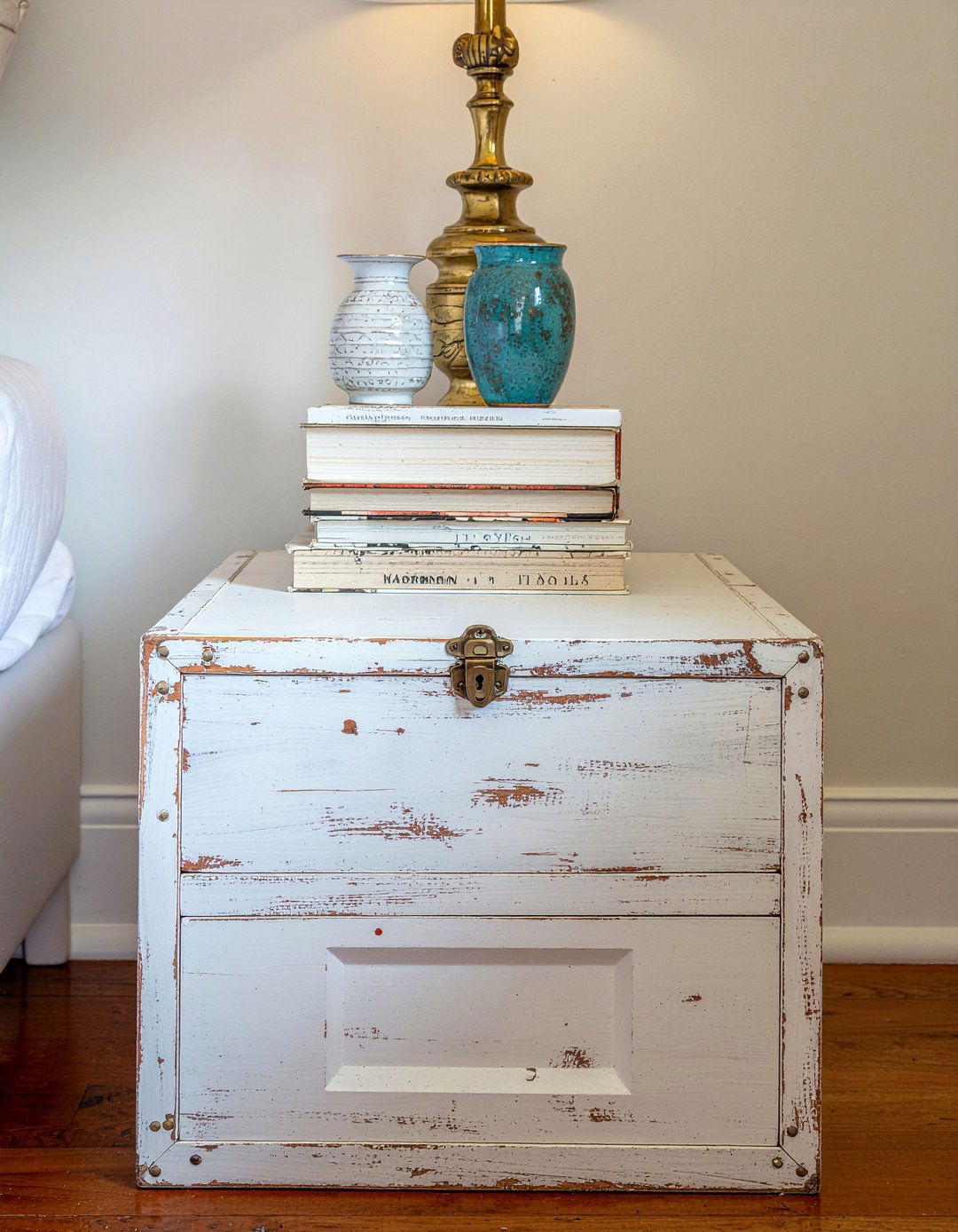 Vintage Suitcase Nightstand - 30 upcycled bedroom ideas