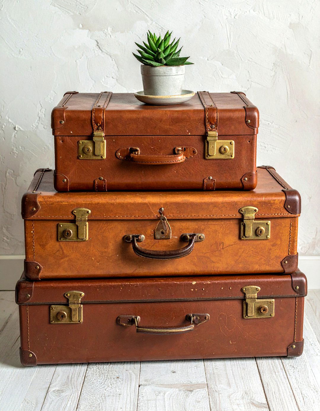Vintage Suitcase Side Table - 30 collected travel decor ideas