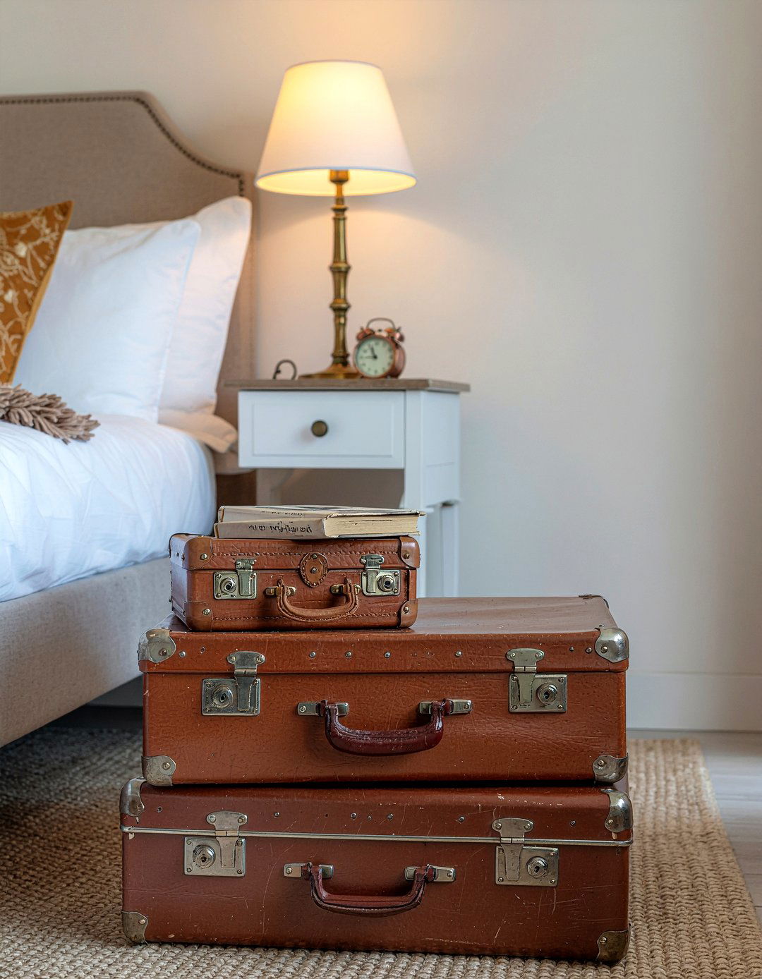 Vintage Suitcase Storage - 30 bedroom travel souvenir ideas