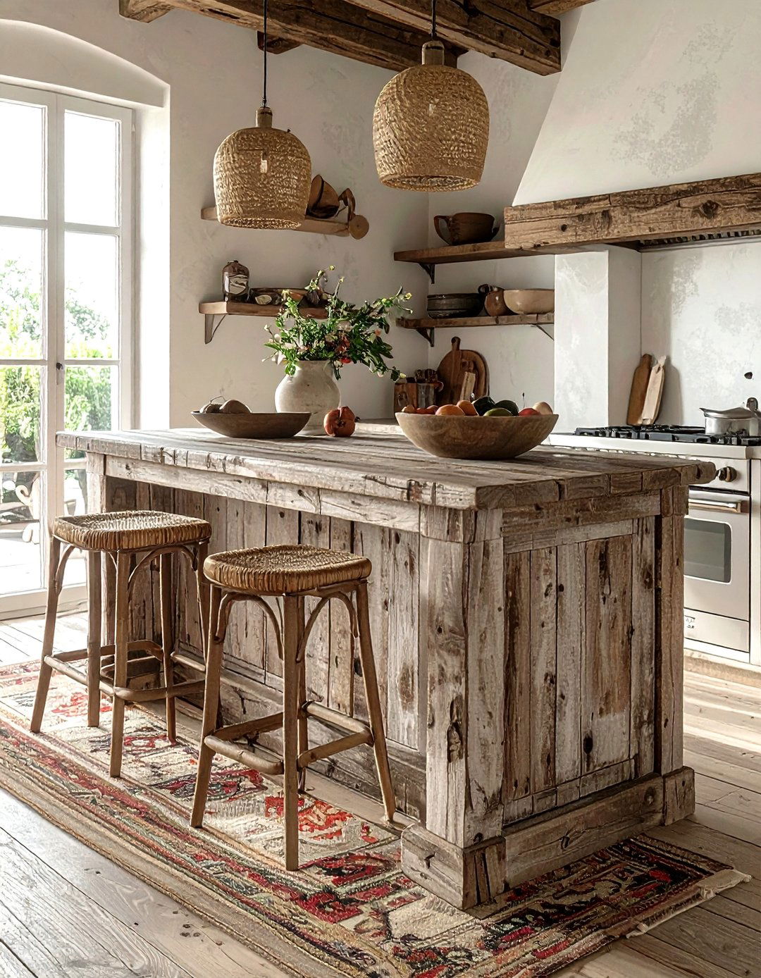 Vintage Table Island - 30 DIY kitchen remodel ideas