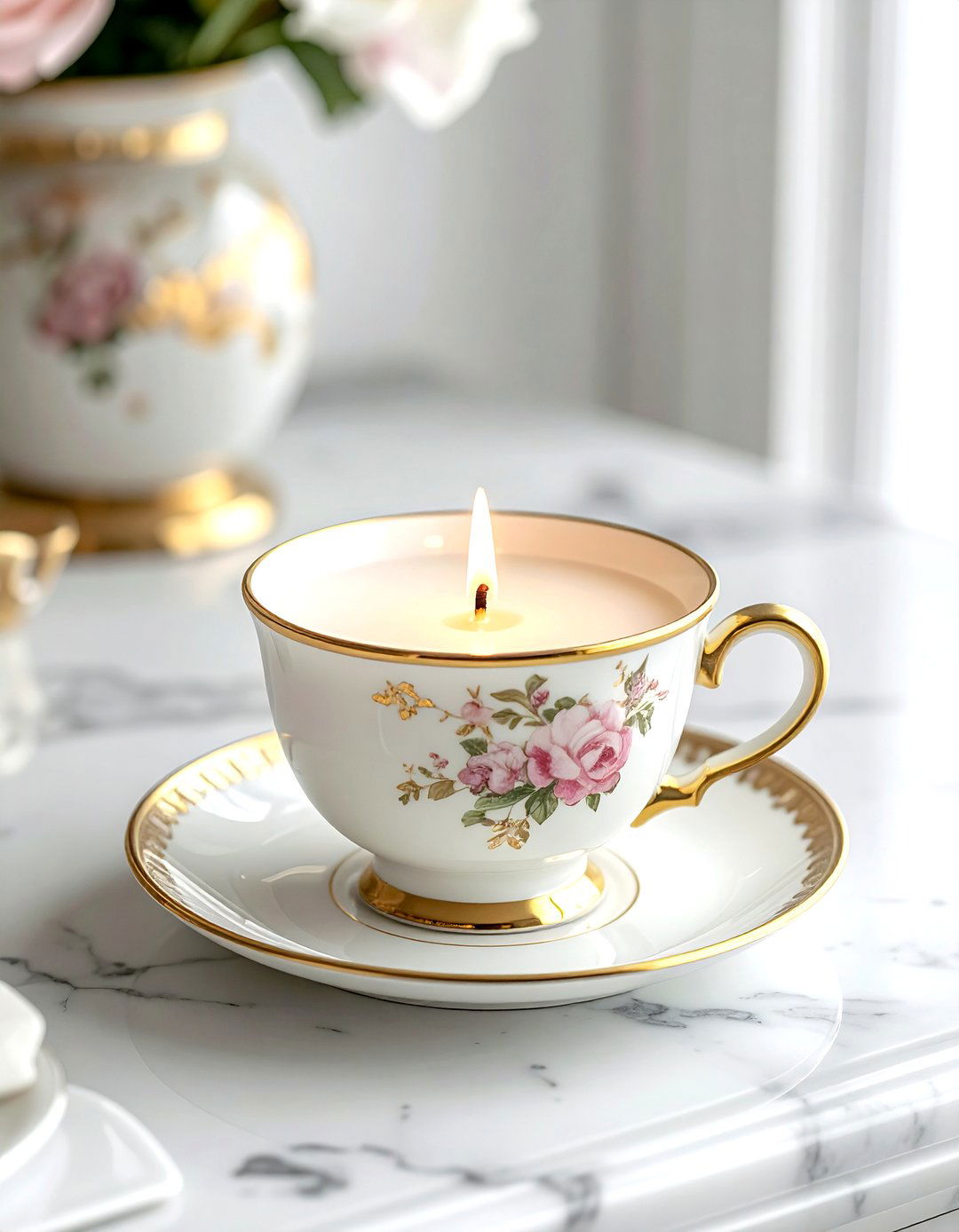 Vintage Teacup Candle - 30 upcycled decor ideas